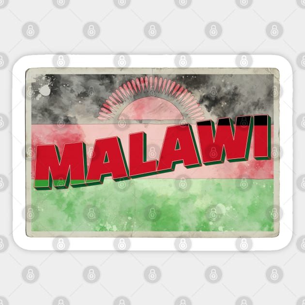 Malawi Vintage style retro souvenir Sticker by DesignerPropo